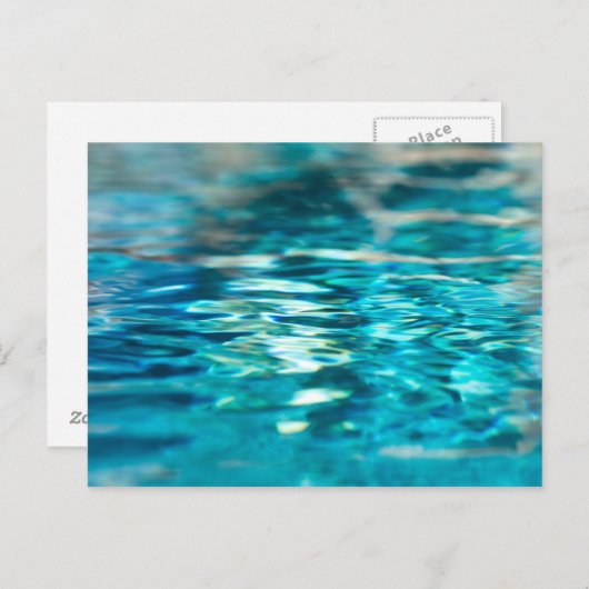 Abstraktes blaues türkisblaues Wasser Postkarte (Vorne/Hinten)