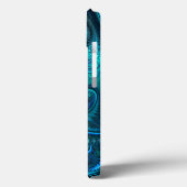 Abstraktes blaues und Aquamarines Spiralmuster Case-Mate iPhone Hülle (Rückseite / Links)