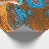 Abstraktes blaues und braunes Bild Geschenkpapier (Ecke)