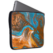 Abstraktes blaues und braunes Bild Laptopschutzhülle (Vorne Rechts)