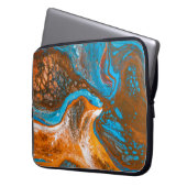 Abstraktes blaues und braunes Bild Laptopschutzhülle (Vorderseite Links)