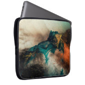 Abstraktes blaues und braunes Bild Laptopschutzhülle (Vorne Rechts)