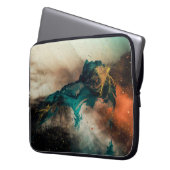 Abstraktes blaues und braunes Bild Laptopschutzhülle (Vorderseite Links)