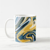 Abstraktes blaues und gelbes fließendes Muster  Kaffeetasse (Links)