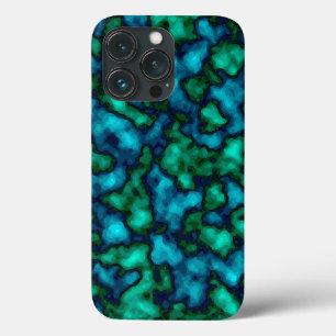 Abstraktes blaues und grünes Muster Case-Mate iPhone Hülle