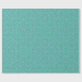 abstraktes blaues und grünes Muster Geschenkpapier (Flach)