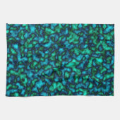Abstraktes blaues und grünes Muster Geschirrtuch (Horizontal)