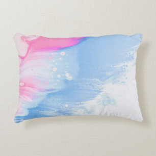 Abstraktes, blaues und rosa Bild Dekokissen