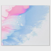 Abstraktes, blaues und rosa Bild Geschenkpapier (Flach)