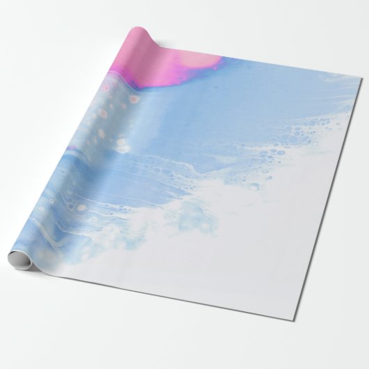 Abstraktes, blaues und rosa Bild Geschenkpapier (Ungerollt)