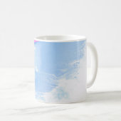 Abstraktes, blaues und rosa Bild Kaffeetasse (VorderseiteRechts)