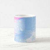 Abstraktes, blaues und rosa Bild Kaffeetasse (Mittel)