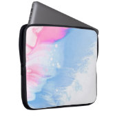 Abstraktes, blaues und rosa Bild Laptopschutzhülle (Vorne Rechts)