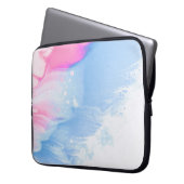 Abstraktes, blaues und rosa Bild Laptopschutzhülle (Vorderseite Links)