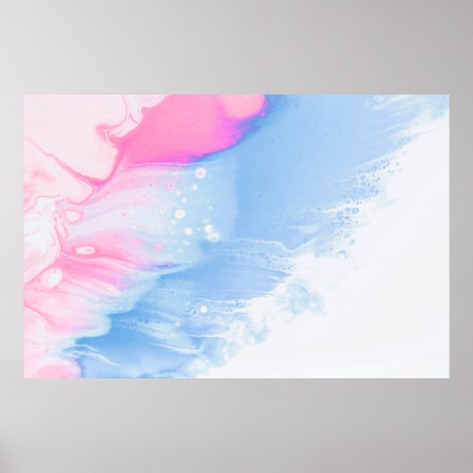 Abstraktes, blaues und rosa Bild Poster (Vorne)