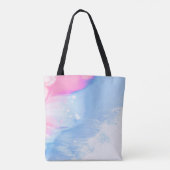 Abstraktes, blaues und rosa Bild Tasche (Rückseite)