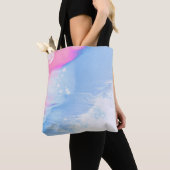 Abstraktes, blaues und rosa Bild Tasche (Von Nahem)