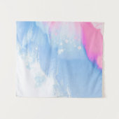 Abstraktes, blaues und rosa Bild Wandteppich (Vorderseite (Horizontal))