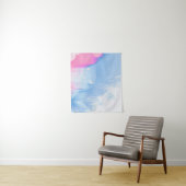 Abstraktes, blaues und rosa Bild Wandteppich (Beispiel)