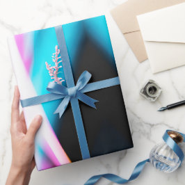 Abstraktes blaues und rosa Vignette Wrapping Paper Geschenkpapier
