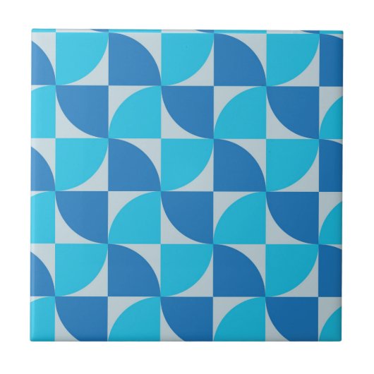 Abstraktes blaues und türkisfarbenes Muster aus de Fliese (Vorderseite)
