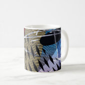 Abstraktes blaues und weißes Bild Kaffeetasse (VorderseiteRechts)