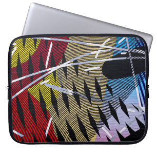 Abstraktes blaues und weißes Bild Laptopschutzhülle