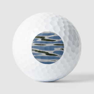 Abstraktes blaues und weißes Muster Golfball