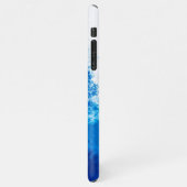 Abstraktes blaues Vollfarbendesign iPhone Hülle (Linke Seite)