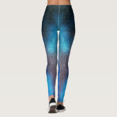 Abstraktes blaues Wasser Leggings (Rückseite)