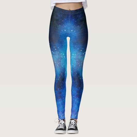 Abstraktes blaues Wasser Leggings (Vorderseite)