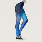 Abstraktes blaues Wasser Leggings (Rechts)