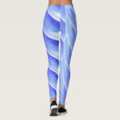 Abstraktes blaues Wellenmuster #4 Leggings (Rückseite)