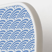 Abstraktes blaues Wellenmuster am Ufer Pickleball Schläger (Linke Seite)