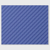 Abstraktes blaues Wellenmuster Geschenkpapier (Flach)