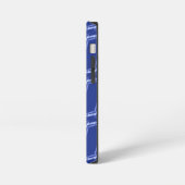 Abstraktes blaues Wellenmuster iPhone Hülle (Linke Seite)