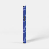 Abstraktes blaues Wellenmuster iPhone Hülle (Rechte Seite)