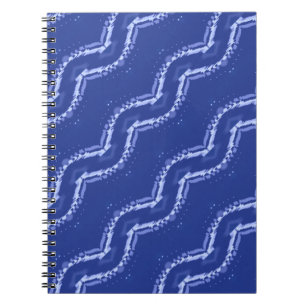 Abstraktes blaues Wellenmuster Notizblock