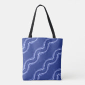 Abstraktes blaues Wellenmuster Tasche (Rückseite)