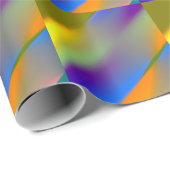 Abstraktes, blaugelbgrün, Orang-Purpur Geschenkpapier (Rolleneckpunkt)