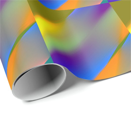 Abstraktes, blaugelbgrün, Orang-Purpur Geschenkpapier (Rolleneckpunkt)