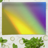 Abstraktes, blaugelbgrün, Orang-Purpur Geschirrtuch (Gefaltet)