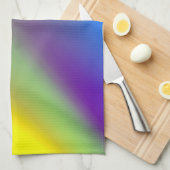 Abstraktes, blaugelbgrün, Orang-Purpur Geschirrtuch (Viertel Falte)