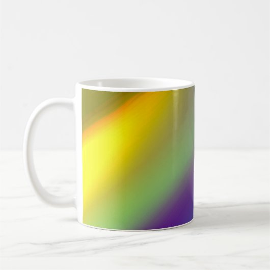 Abstraktes, blaugelbgrün, Orang-Purpur Kaffeetasse (Links)