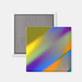 Abstraktes, blaugelbgrün, Orang-Purpur Magnet (Vorderseite/Rückseite)