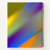 Abstraktes, blaugelbgrün, Orang-Purpur Notizblock (Rückseite)