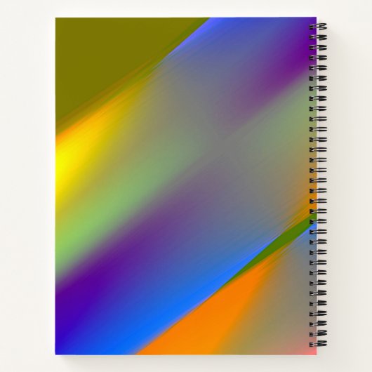 Abstraktes, blaugelbgrün, Orang-Purpur Notizblock (Rückseite)
