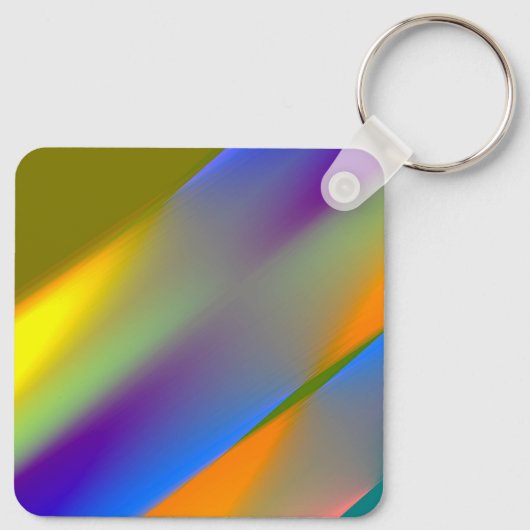Abstraktes, blaugelbgrün, Orang-Purpur Schlüsselanhänger (Rückseite)
