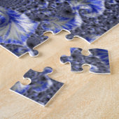 Abstraktes blaugraues Fraktal Puzzle (Seite)