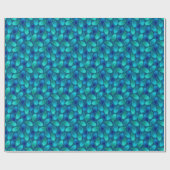 Abstraktes blaugrünes aquamarines Pfauenregenfallm Geschenkpapier (Flach)